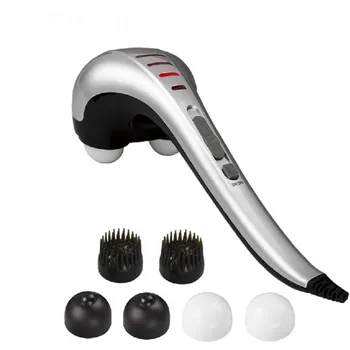 

Handheld Percussion Infrared W/ 2 Massage Heads Polar Speed Adjustment Roller Electric Dolphin Massager for Muscle Pain Relief