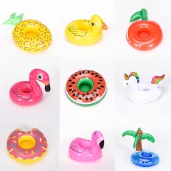 Inflatable Cup Holder Mini Unicorn Flamingo Drink Holder Swimming Pool Float Bathing Pool Toy Party Decoration Bar Coasters