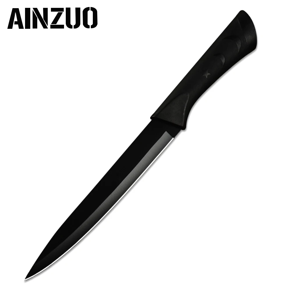 AINZUO, кухонный нож из нержавеющей стали, 6 шт. в наборе, ультра острое лезвие, кухонные ножи, кухонные принадлежности, инструменты - Цвет: D.8 inch Slicing