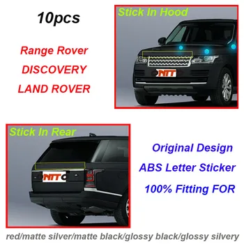

10x Car Decoration Letter Sticker Covers ABS Auto Body Decal Front Hood Sticker Rear Trunk Boot Label for Land rover Rang Rover