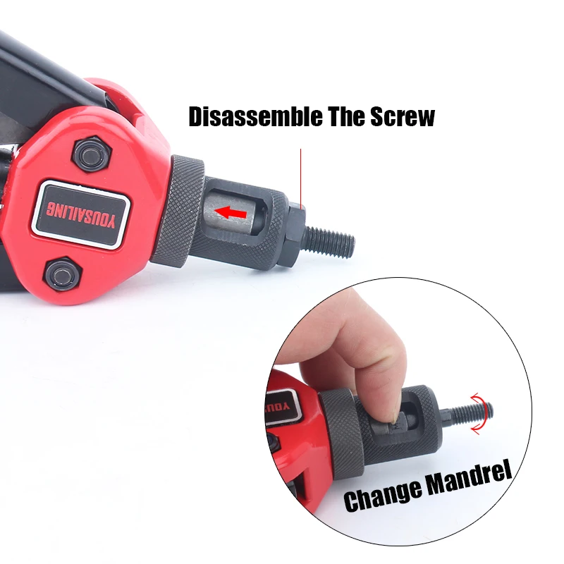 YOUSAILING BT-605 13" Nut Riveter Guns Manual Riveter Hand Thread Riveting Tool Mandrels M3 M4 M5 M6 M8 M10