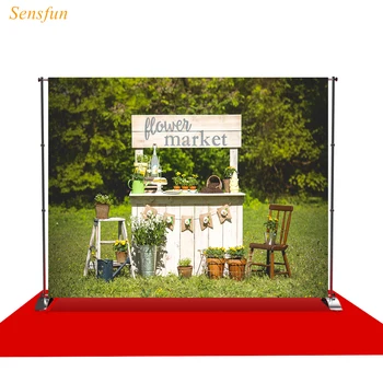 

LEVOO Photography Background Spring Forest Flower Market Potting Stand Photographic Backbackdrop For Photo Studio Photophone