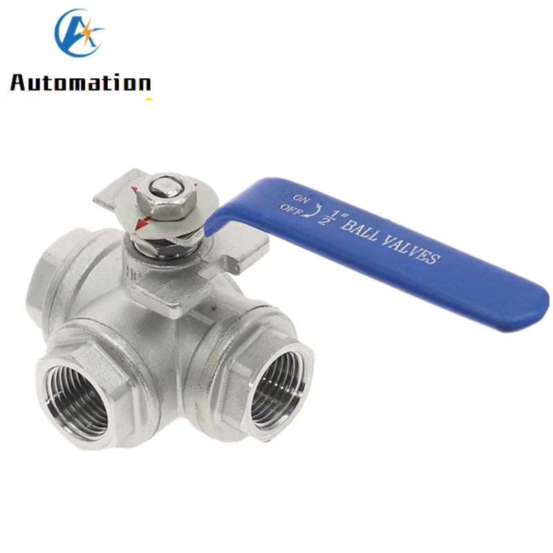 304ステンレス鋼三方ボールバルブlタイプt型1/4 "3/8" 1/2 "3/4" 1 "DN8 DN10 DN15 DN20 DN25 bspめねじ