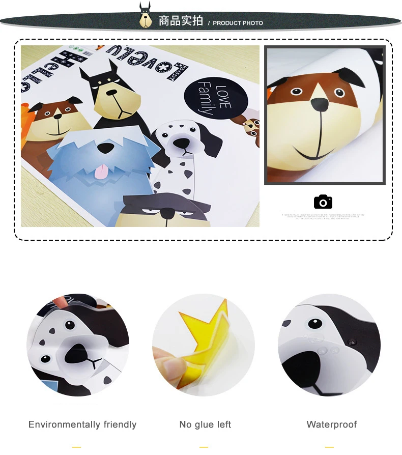 DIY Children Mural Decals Cartoon Animals Wall Stickers for Kids Rooms Baby Bedroom Wardrobe Door Decoration