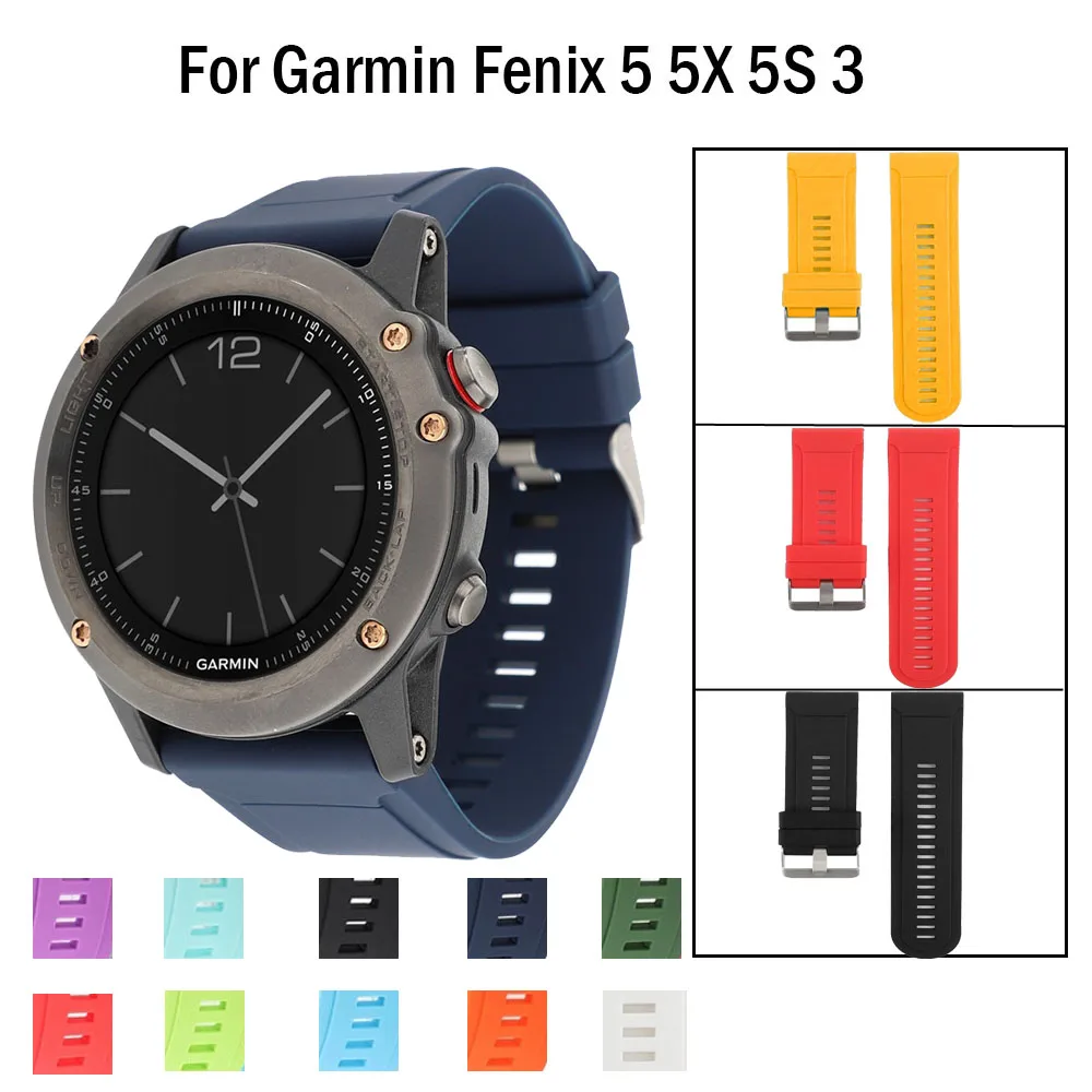 Спортивный силиконовый ремешок для наручных часов Garmin Fenix 6X 6 6S Pro 5X 5 5S Plus 3 3HR 20 22 26