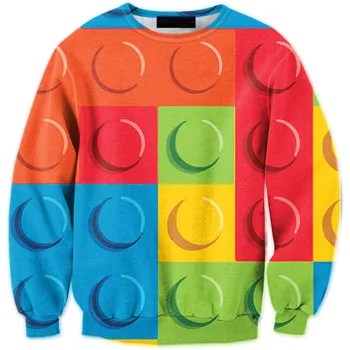 

CNUUIKOOEK Sweatshirts Boutique Men's 3D Colored Mosaic Button Printed Hoodie Long Sleeve Pullover Fashion Man Hoodies
