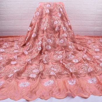 

Zhenguiru Soft Swiss Cotton Lace Fabric Beautiful Nigerian Voile Laces 5 Yards African Lace Fabric For Sewing Clothes A1787