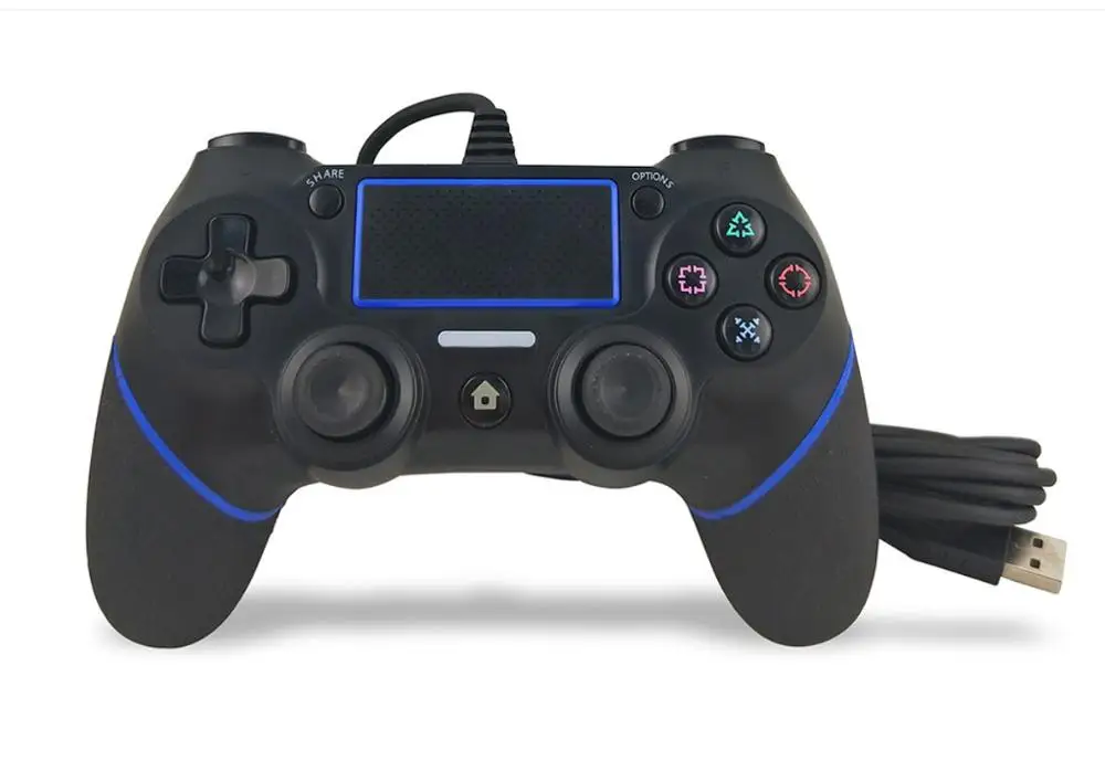 USB Wired Controller Gamepads Joystick Gamepads Joypad Game Console For Dualshock 4 PS4 PlayStation 4 - Цвет: black blue