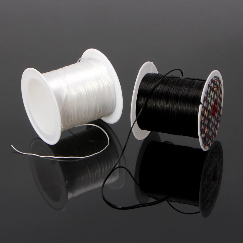 Elastic transparent beaded elastic polyester string suitable for jewelry making 85 lbs in black and white colors. | Украшения и