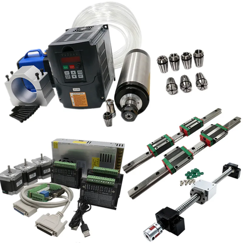 3 Наборы линейный рельс HGR15/SFU1605 шариковый винт L300/800/1200 мм cnc kit + 1.5KW ER11 воды-шпиндель охлаждения + nema 23 круче moter комплект