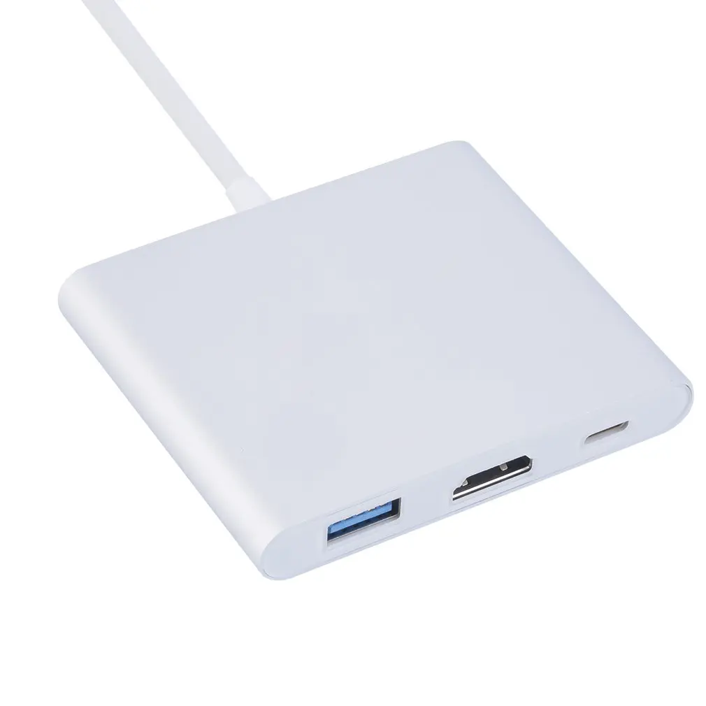 Алюминиевый сплав 76*65*11 мм USB 3,0 Тип C до 3-Порты и разъёмы 4K HDMI USB-A 3,0 кабель с адаптером для Macbook планшетный ПК смартфонов