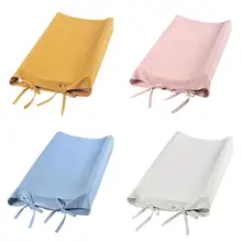 Housse de protection ajustable pour matelas à langer, en coton, couleur unie, pour bébé