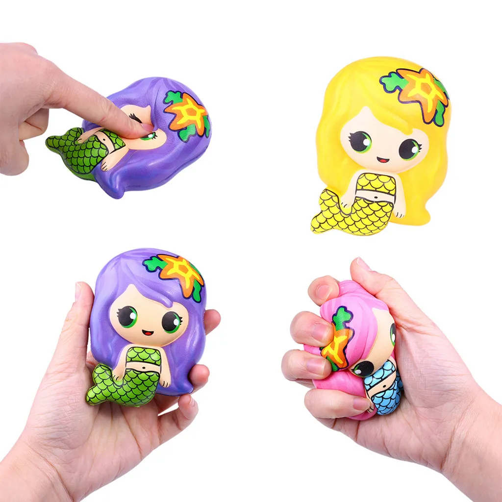 Adorable Mermaid Slow Rising Squeeze Stress Reliever Toys for Children Birthday Gift Toy Party Decor Supplies kids toys #A