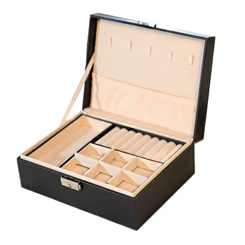 

Jewelry Box Ladies Leather Necklace Earrings Bracelet Necklace Ring Storage Box Display Box Creative Flannel Jewelry Box