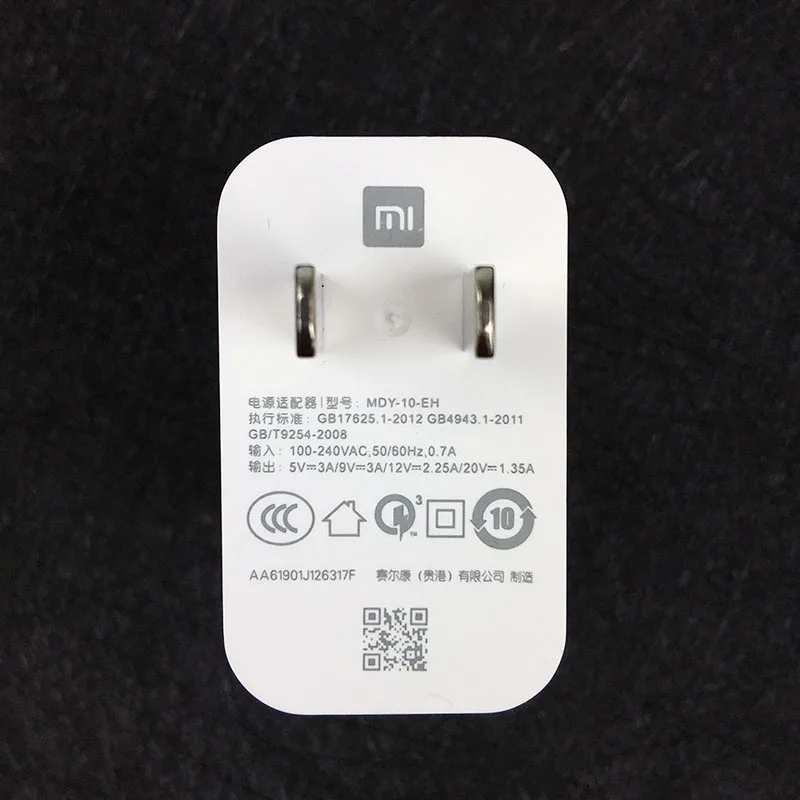 Оригинальное 27 Вт Xiao mi быстрое зарядное устройство QC 4,0 Turbo Charge quick power adapter USB для mi 9 9t pro MAX 3 Red mi note 7 8 pro mi note 10