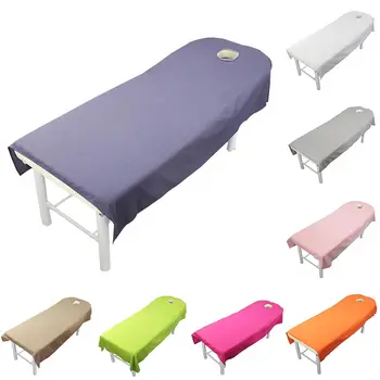 

1Pcs Professional Cosmetic salon sheets SPA massage treatment bed table cover sheets with hole 9 Colors to Choose