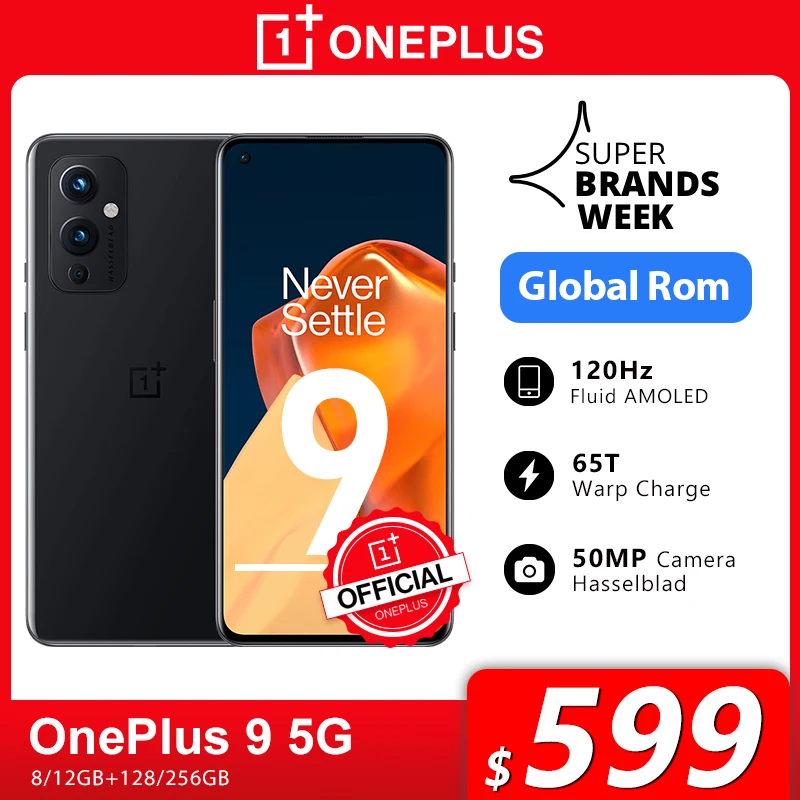 Global Rom OnePlus 9 5G Snapdragon 888 8GB 128GB Smartphone 6.5‘’ 120Hz Fluid AMOLED Hasselblad Camera OnePlus Official Store