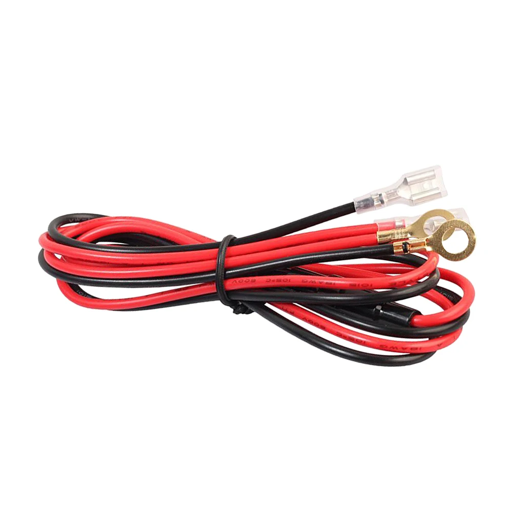 100cm Standard Motorcycle Boat Car Cigarette Lighter Cable Eyelet Terminal 1 Meter 12V 10A