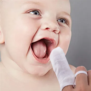 

1 Pack /6 pieces Soft Finger Toothbrush Baby Oral Dental Teeth Cleaning Care Hygiene Brushes cleaning gauze