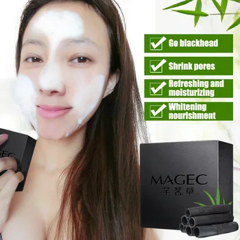 

Handmade Soap Bamboo Charcoal Skin Nose Whitening Blackhead Remover Soap Face Skin Care ZGOOD