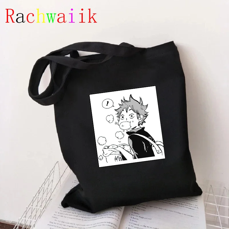 Fashion Anime Haikyuu Shopping Bag Eco Manga Tote Harajuku Shopper Bag Women Canvas Shoulder Bag Large-capacity Large-capacity