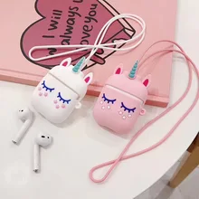 Для AirPods милый мультяшный чехол для air pods 2 i30 i12 tws i10 i11 i9s i60 с bluetooth-наушником, силиконовый чехол с защитой от потери