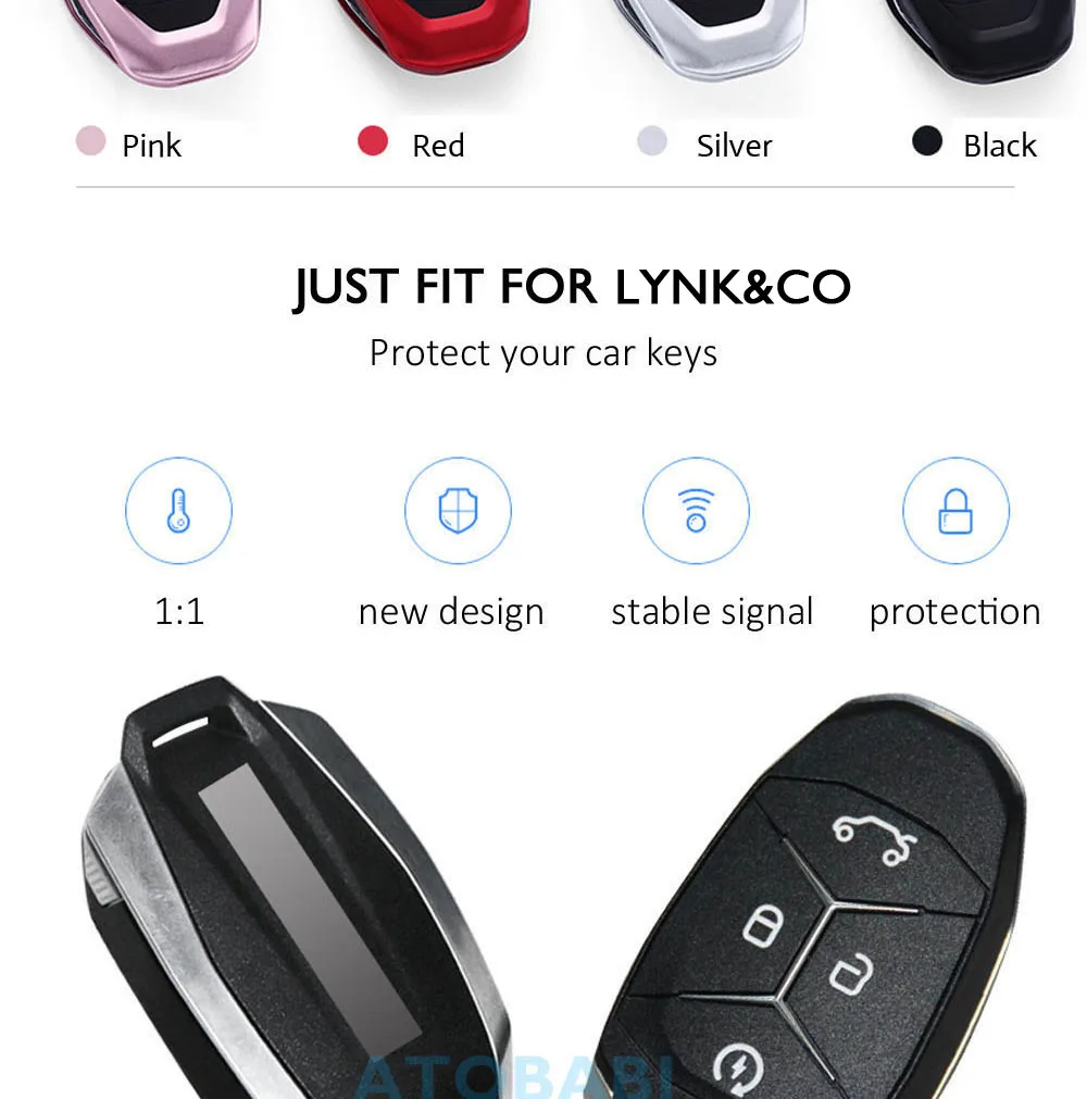 Алюминиевый сплав автомобильный ключ чехол для LYNK& CO 01 Geely сумка для ключей умный пульт дистанционного Fob оболочка защитная рамка авто аксессуары