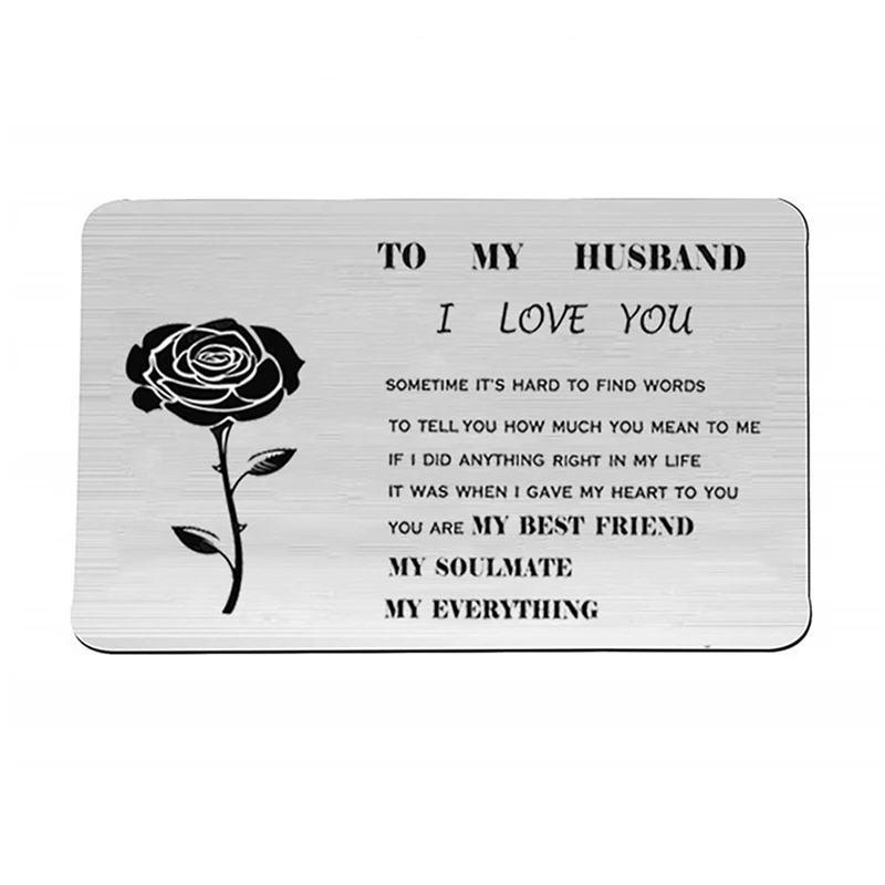 Кошелек с зажимом для карт Love Note, кошелек для карт, вставка для карт, выгравированный розовый алюминиевый Металл для моего мужчины, визитная карточка, подарок на день Святого Валентина