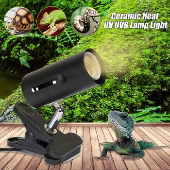

300W UVB Reptile Lamp Kit with Clip-on Ceramic Lights Holder Turtle Basking UV Heating Lamp Set Tortoises Lizards Lighting