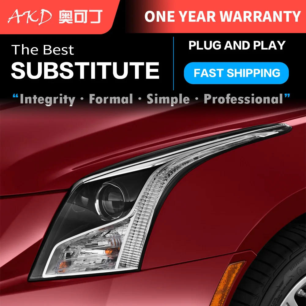 АКД автомобильного тюнинга фары для Cadillac ATS-L ATS L светодиодные DRL Противотуманные