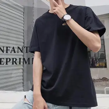 

Plus Size T shirts for Men Solid Color Loose Casual Short Sleeve Basic Top Mens Summer O Neck tshirt Mens Tees Top Men Clothing