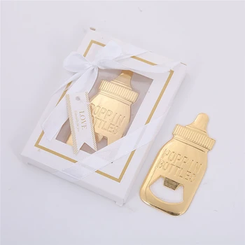 

50pcs/lot FREE SHIPPING+NEW ARRIVAL Gold Feeding-Bottle Beer Openers Golden Nurser Bottle Opener Baby Shower Favors