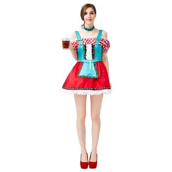 

Adult Womens Sexy Beer Girl Maid Dress Costume Oktoberfest Festival Carnival Fancy Dress Halloween Costume for Women