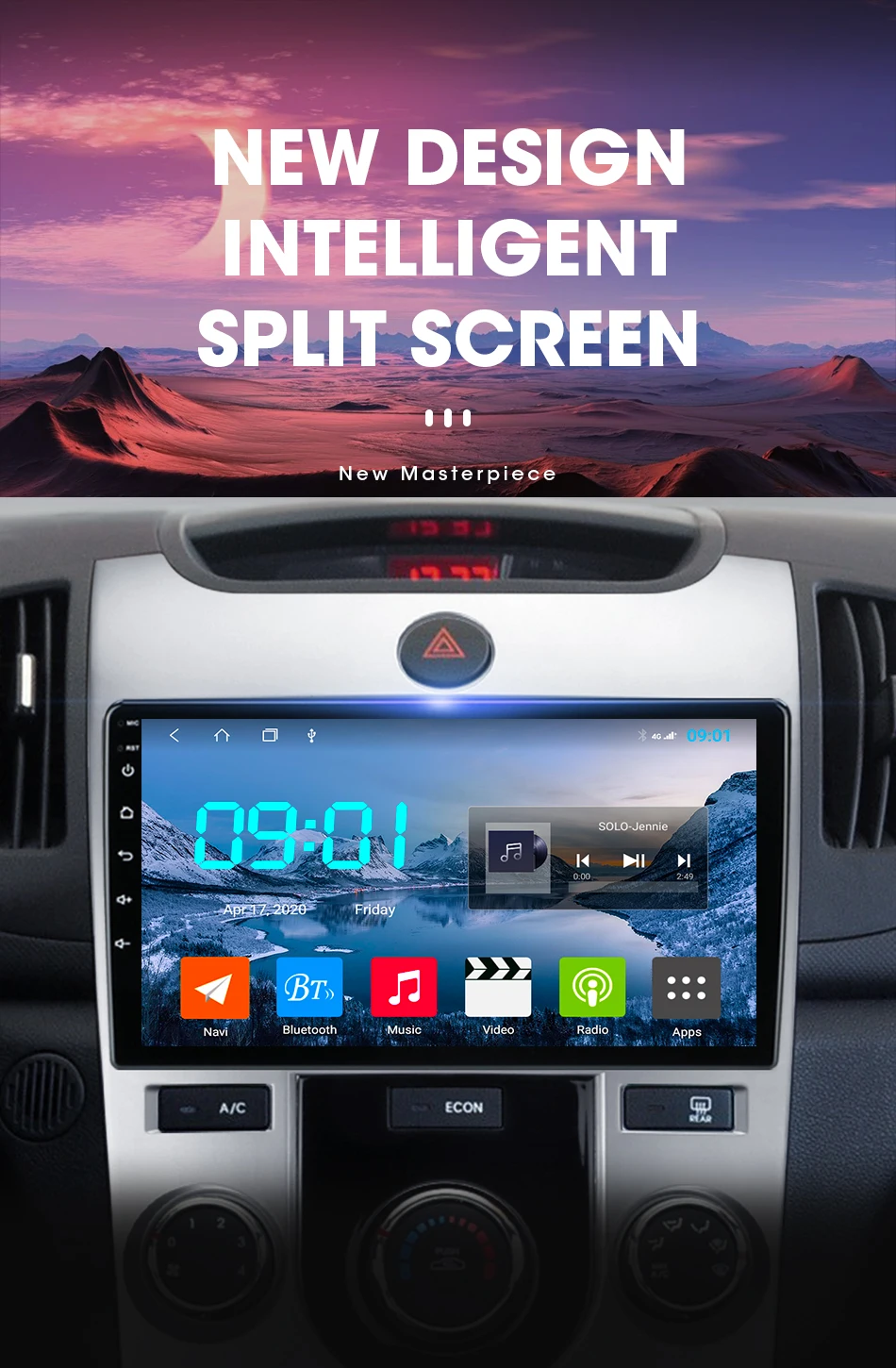 Vtopek-Radio Multimedia con GPS para coche, reproductor de vídeo con Android 10,0, 9 pulgadas, 4G + WiFi, 2Din, DSP, para Kia Cerato 2 TD 2008-2013