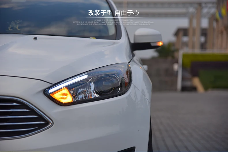 Автомобильный Стайлинг светодиодный фары для ford focus 2009-2013 Автомобильный светодиодный фонарь с двумя ксеноновыми линзами автомобильные аксессуары дневные ходовые огни Fo