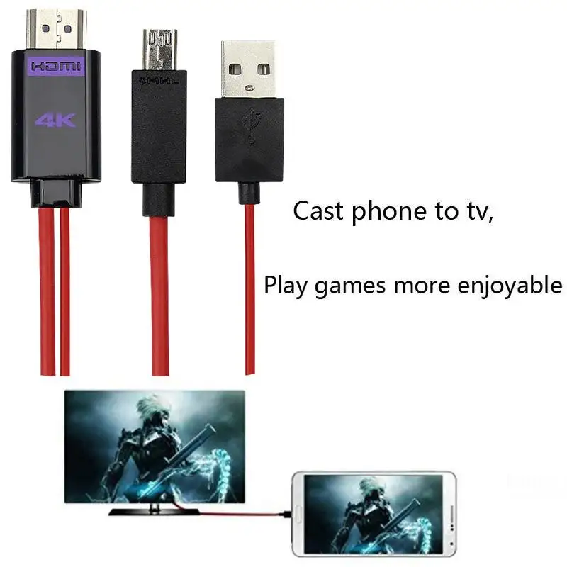 1,8 м MHL к HDMI адаптер 11 pin Micro USB к HDMI 4K HD ТВ кабель адаптер для телефонов Android samsung S3/4 для монитора HDCP