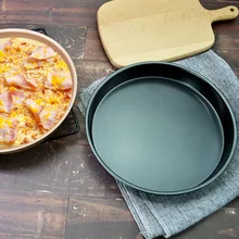 Производители производства углеродистая сталь блюдо для пиццы антипригарное блюдо для приготовления пищи Толстая форма для торта термостойкая Печеная пицца инструмент 6-9-In