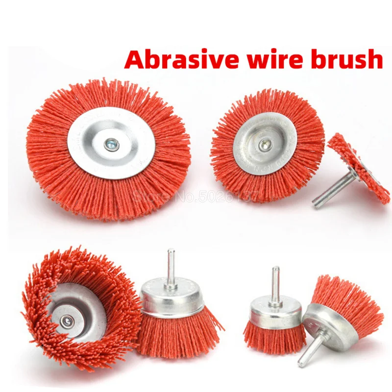 10Pcs Nylon Bristle Wheel 1" Flat Wire Brushes For Polishing Power Rotary Tools 