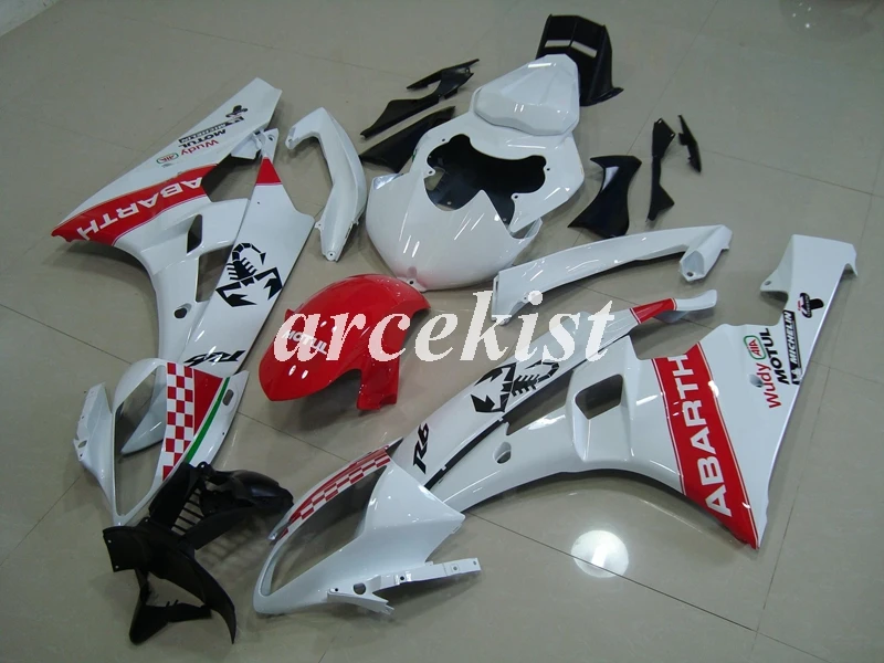 Литьевая Форма ABS мотоцикл обтекатели комплект для YAMAHA YZF-R6 2006 2007 06 07 R6 обтекатель набор красный белый на заказ