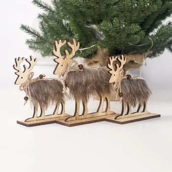 

Christmas Wooden Felt Elk Dining Table Party Decoration Adds Festive Atmospher