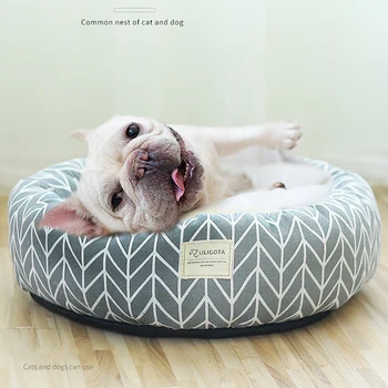 

Pet nest,Soft Indoor Pets Dog Cat Puppy Bed Mat Nest Cushion Round Warm Breathable Pet Beds Canvas Nest for Cats Dogs