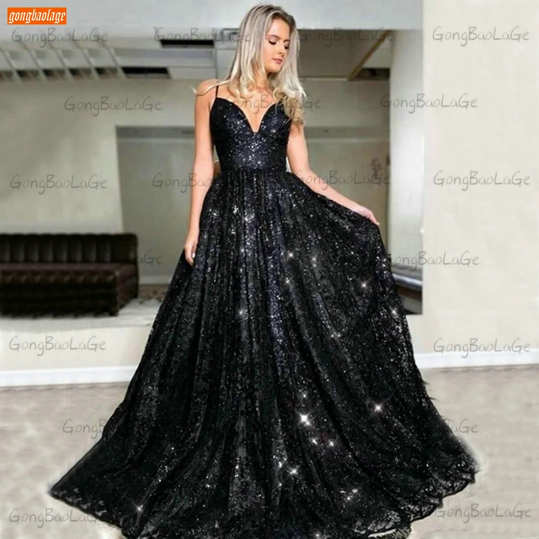Paillette vestido De Noche largo con lentejuelas para mujer, ropa De Noche  larga, color negro, 2022|Vestidos de noche| - AliExpress