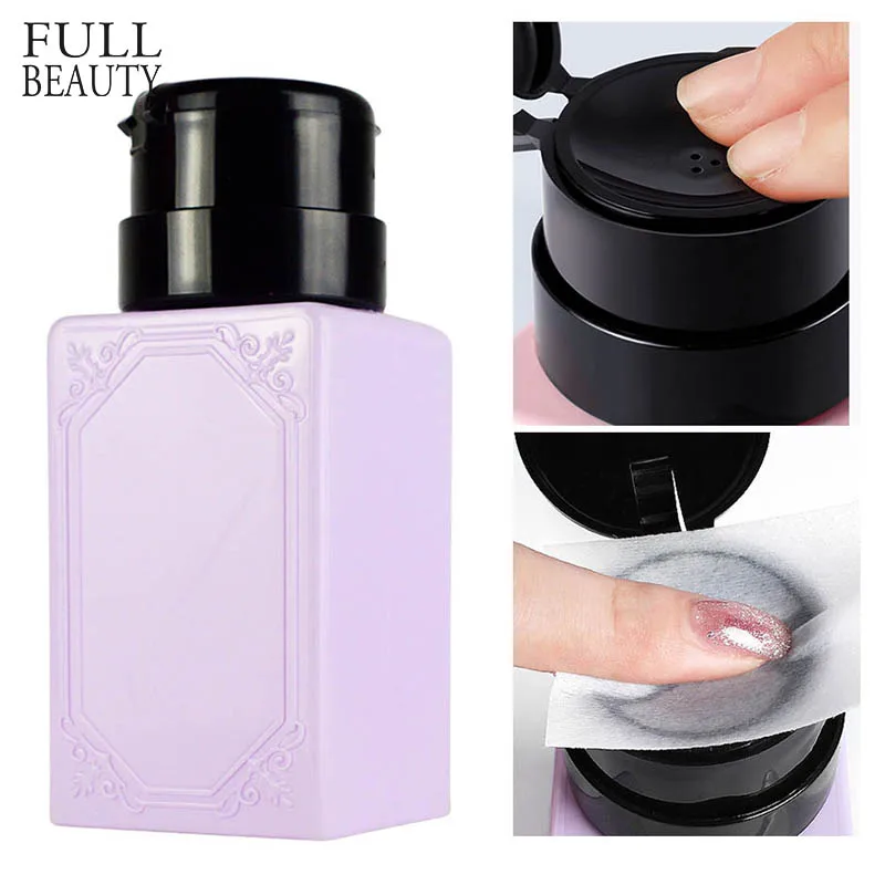 Флакон с помпой для жидкого спирта снятия гель-лака ногтей 200 мл CH178 | Красота и