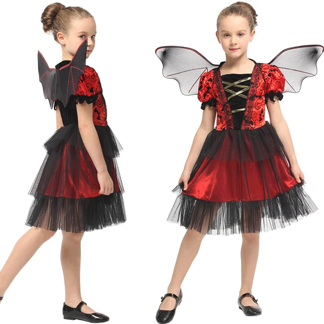 Kids Girl Fairy Batgirl Vampire Princess Costume capodanno natale