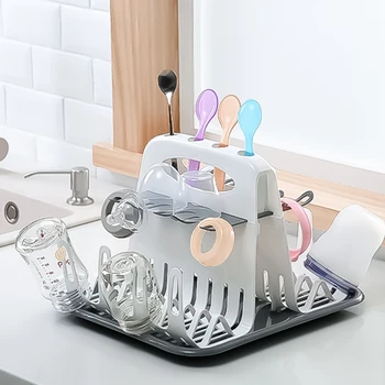 

Portable Baby Milk Bottle Drying Rack BPA FREE Detachable Colorful Baby Pacifier Feeding Cup Holder Deluxe Drying Station