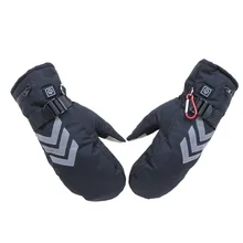 Мужские велосипедные уличные лыжные противоскользящие трехскоростные термостойкие перчатки 7,4 в теплые зимние походные Электрические перезаряжаемые