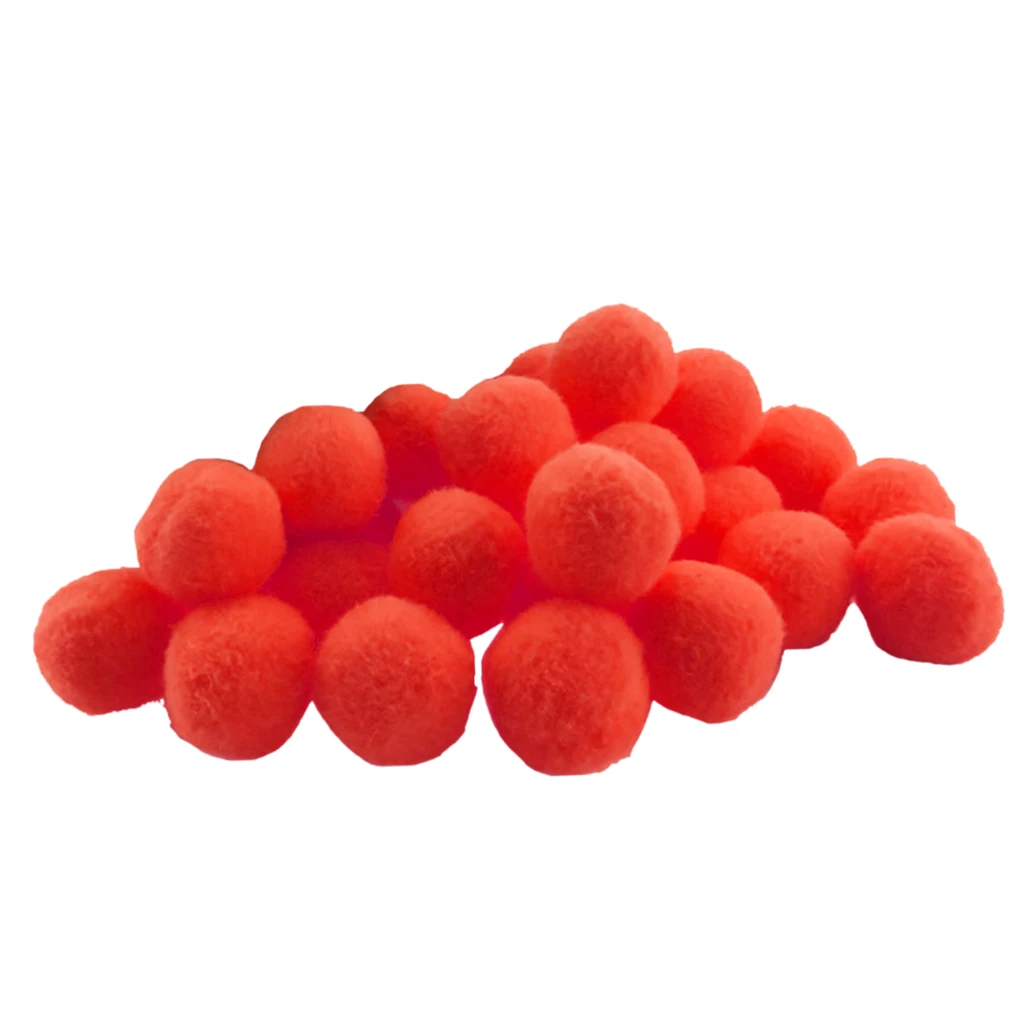 Mini Craft Pom Poms - 100 / Pack, Fluffy & Vibrant, 18mm / 0.7inch Pea Size, 9 Colours Choice