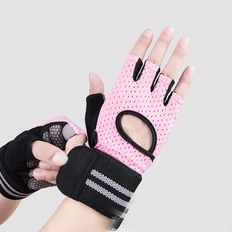 Мужские и женские перчатки для тренажерного зала с полупальцами, Перчатки для фитнеса, тренировок, запястья, противоскользящие перчатки для тяжелой атлетики