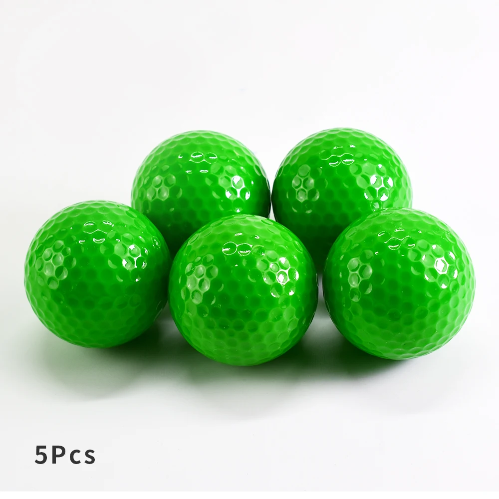 Green 5Pcs Мячи для игры в гольф, устойчивые мячи для тренировок, мячи для игры в гольф, для вождения, для качелей, для занятий на открытом воздухе, в помещении, для дома, офиса - Цвет: Green 5Pcs