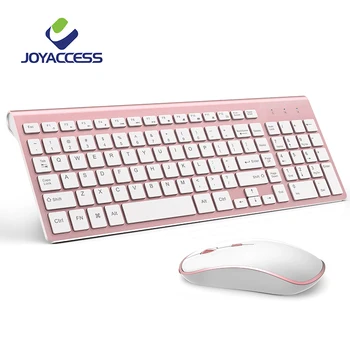 JOYACCESS Thin Computer Keyboard Mouse Set Silent Buttons Wireless Keyboard Mouse Combo Wireless Mause Ergonomic Mice for Office 1